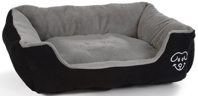 Лежак для собак "Doomba" плюшевый черно-серый 55*50*20 см. Beeztees 