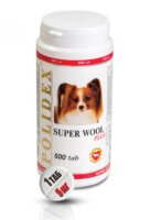 Polidex Super Wool plus улучшает состояние шерсти, кожи, когтей и профилактика дерматитов 500 таб.