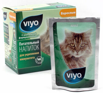 VIYO Напиток-пребиотик для укрепления иммунитета взрослых кошек, 7 пакетиков по 30 мл